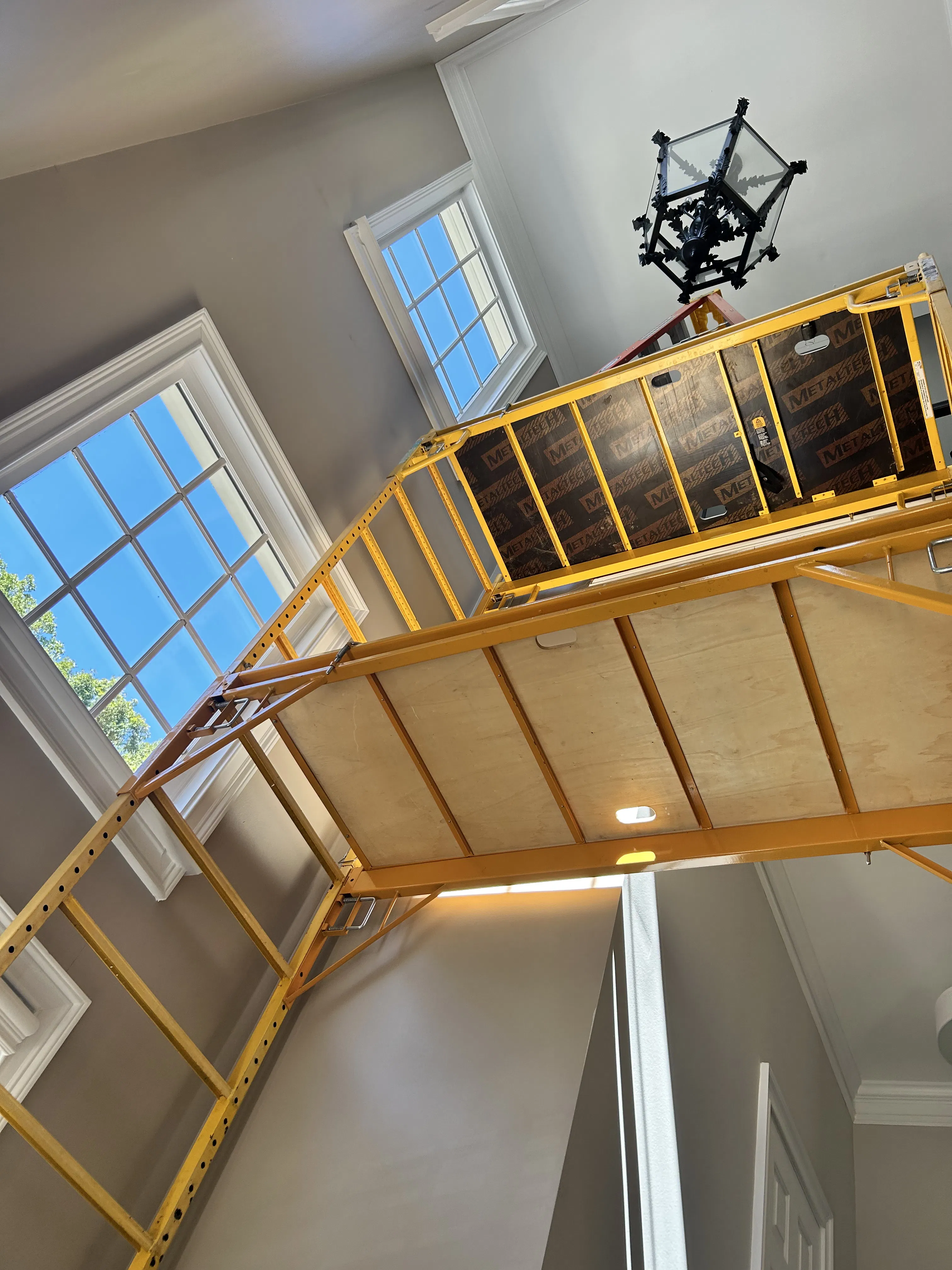 Project 32-Foot Foyer Chandelier Swap in Alpharetta Required Scaffolding image