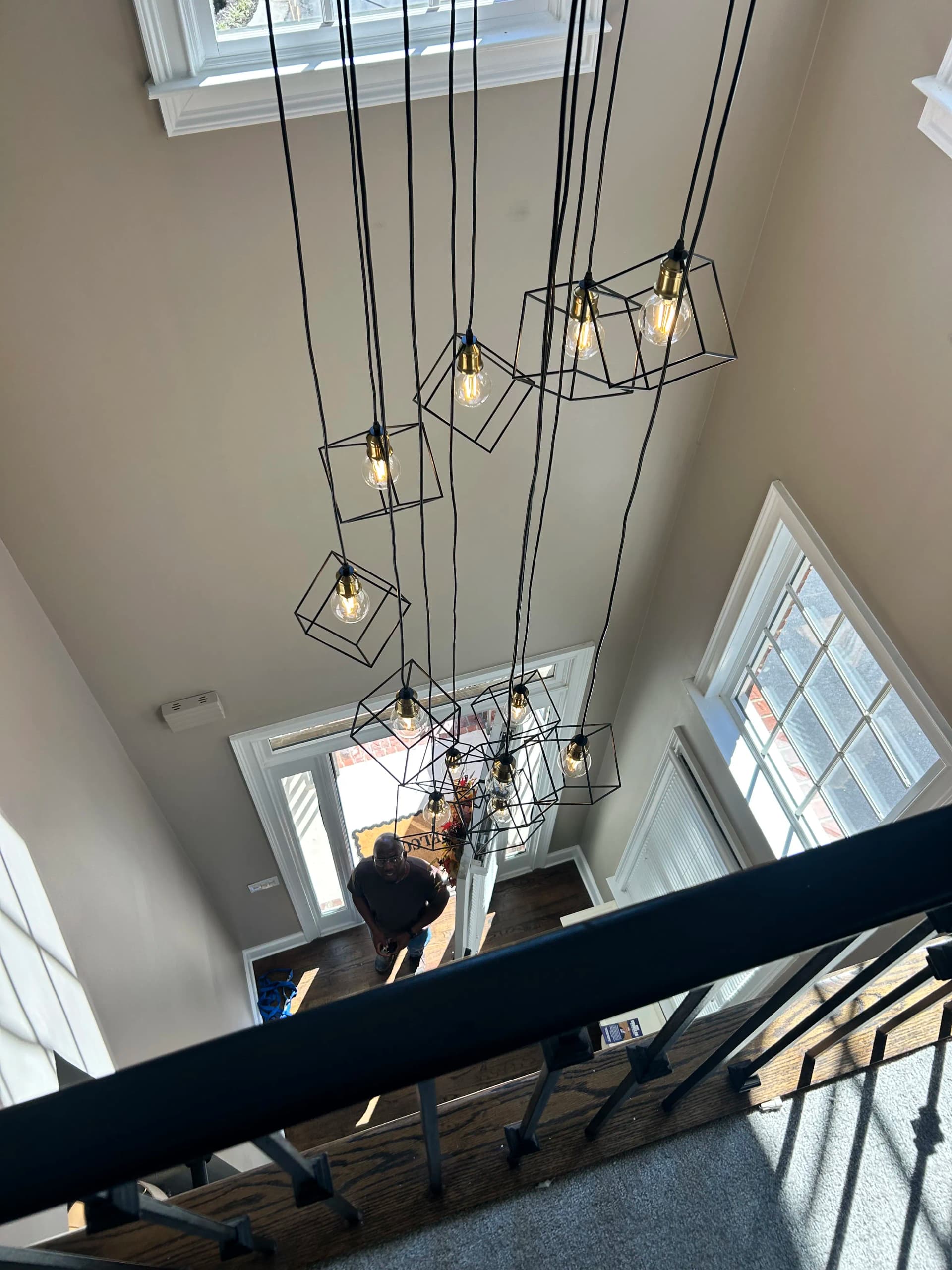 Gallery photos for 32-Foot Foyer Chandelier Swap in Alpharetta Required Scaffolding: Image #8