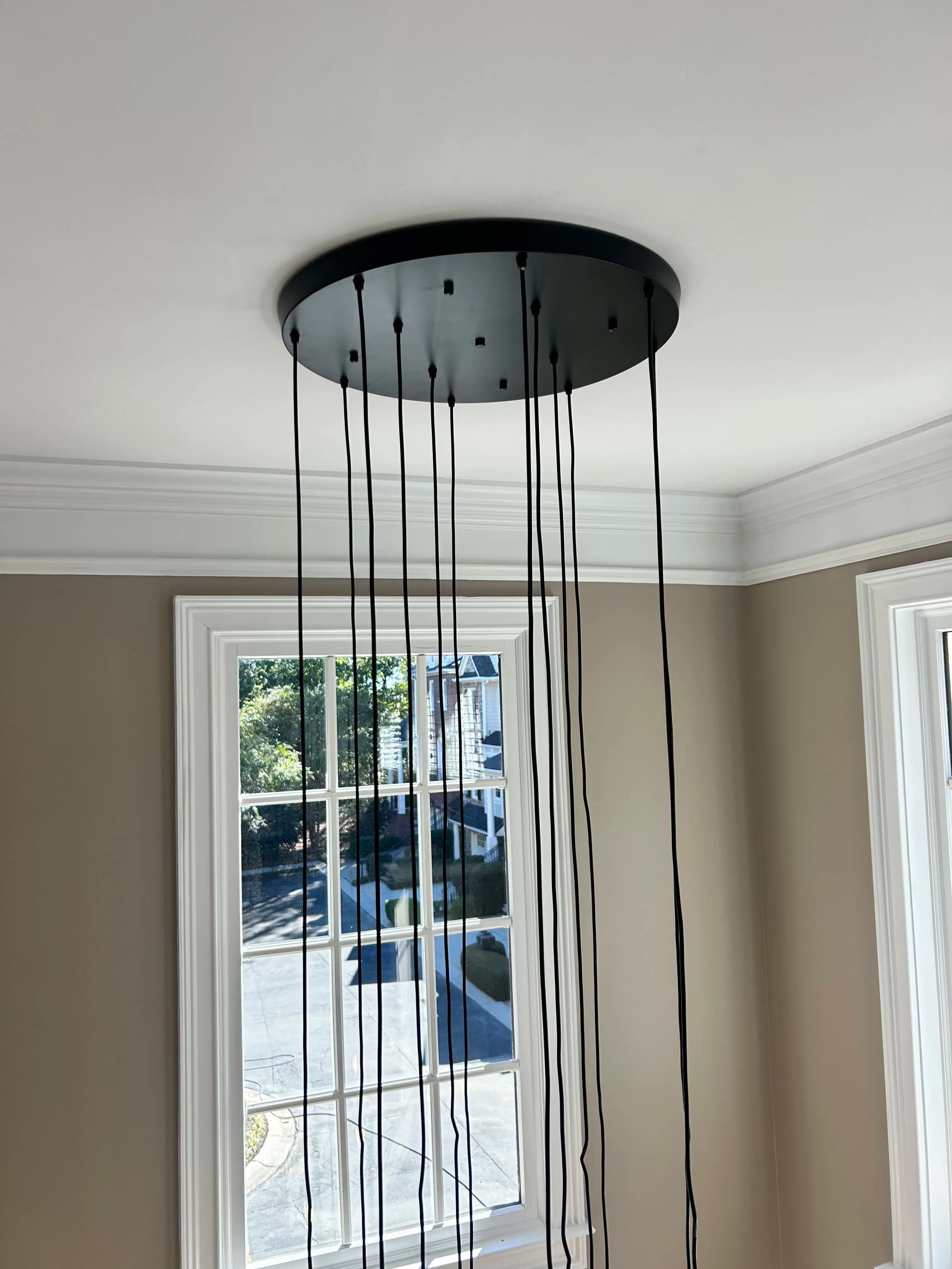 Gallery photos for 32-Foot Foyer Chandelier Swap in Alpharetta Required Scaffolding: Image #6