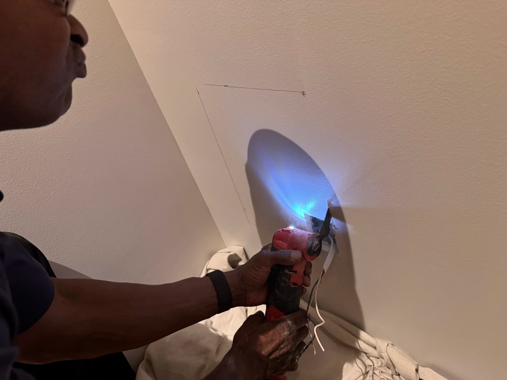 Gallery photos for Recessed Media Box Install for an LED Mirror in Brookhaven: Image #8